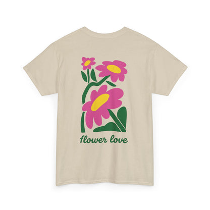 Flower Love T‑Shirt — Retro Pink Floral Graphic Tee