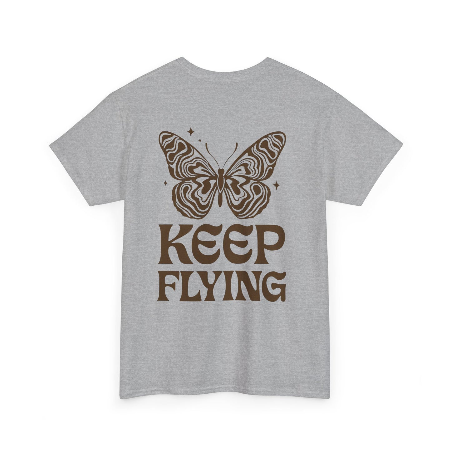 Keep Flying Butterfly Tee — Retro Motivational Graphic Shirt