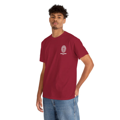 Belong to Christ T-Shirt — Christian Cross Fingerprint Tee (Isaiah 43:1)