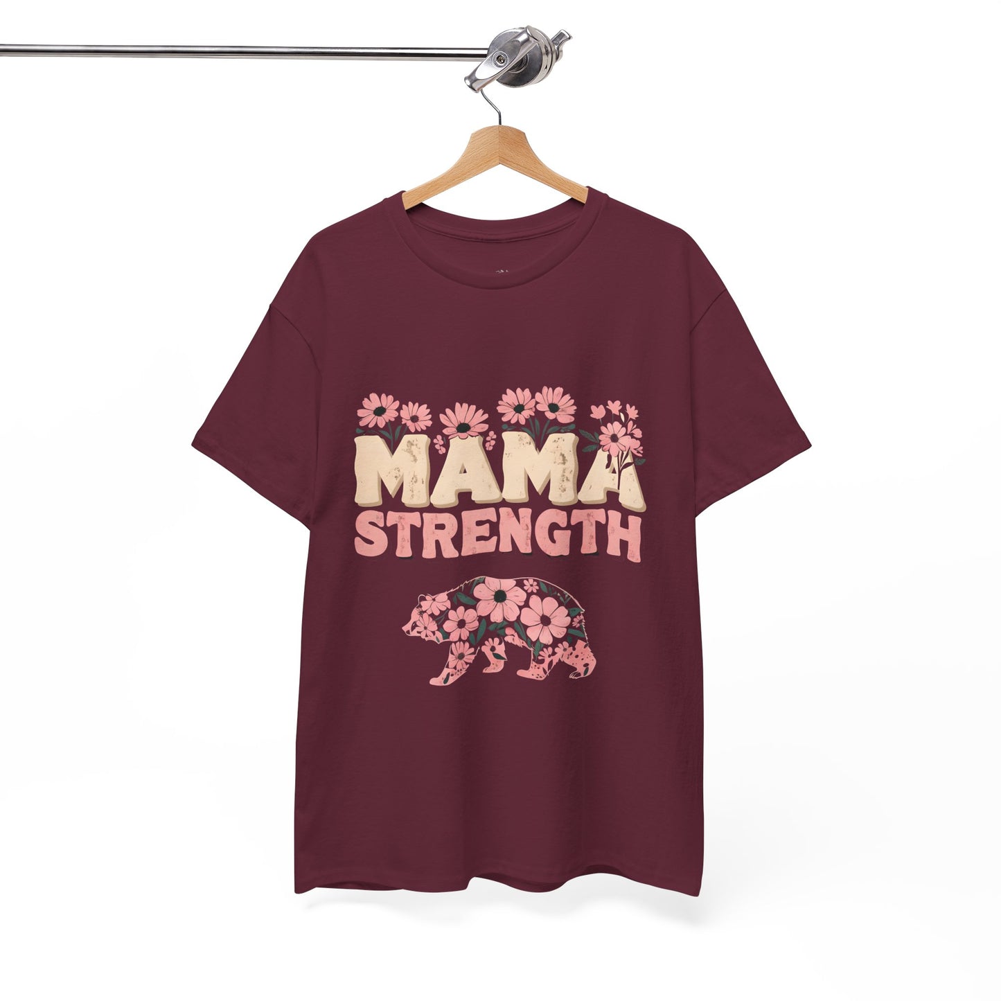 Mama Strength T-Shirt — Floral Mama Bear Tee for Mothers, Mother’s Day Gift