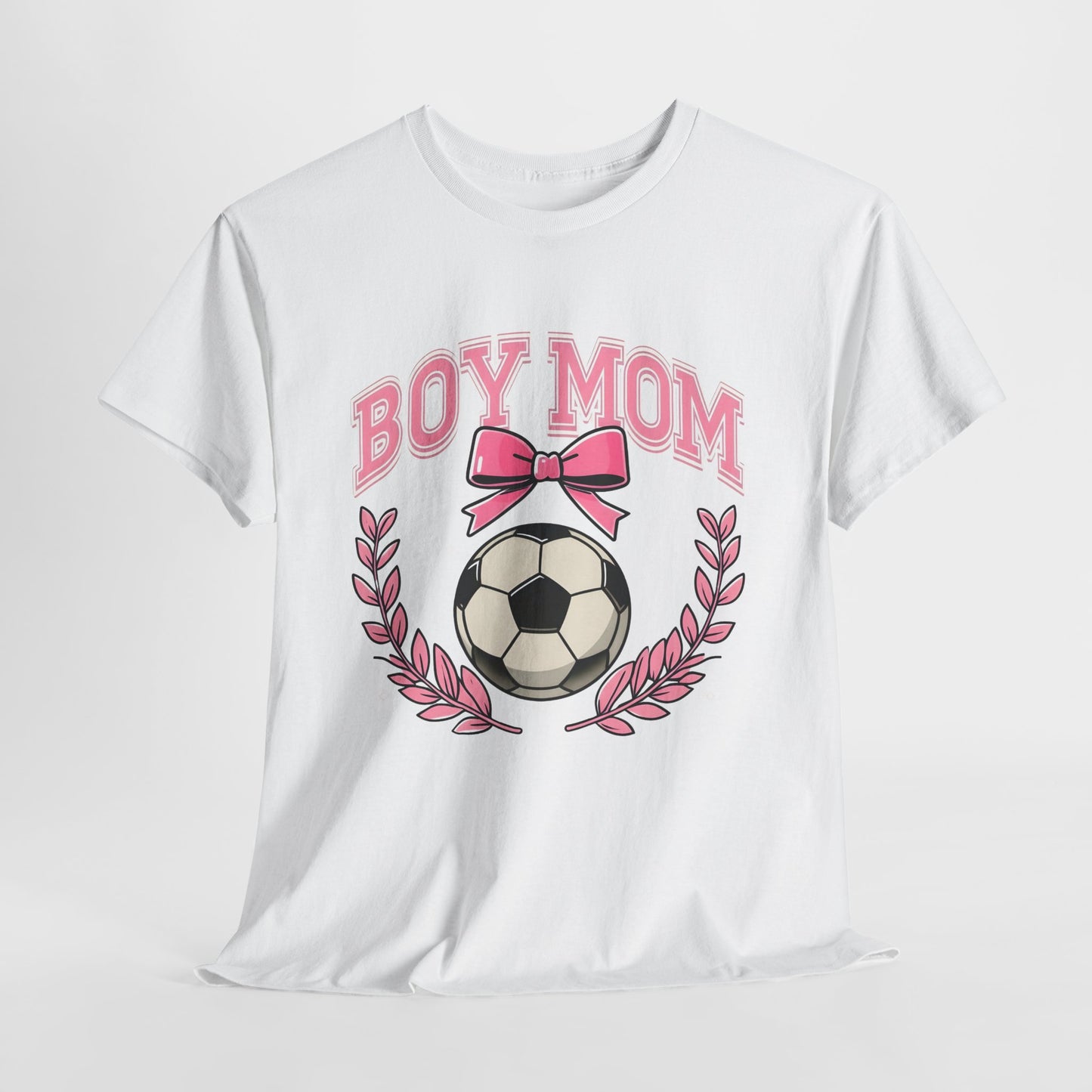 Boy Mom T-Shirt — Pink Laurel Bow