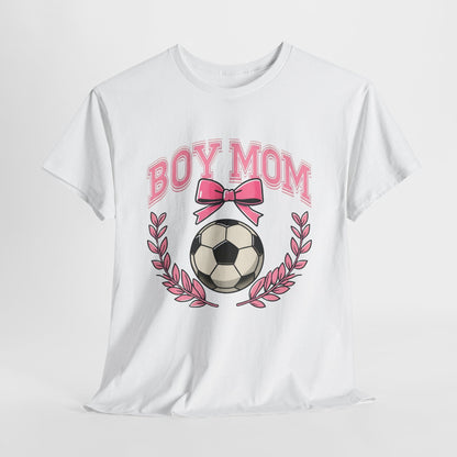 Boy Mom T-Shirt — Pink Laurel Bow