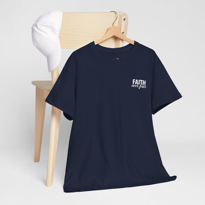 Faith Over Fear T‑Shirt — PINK Christian Cross Graphic Tee