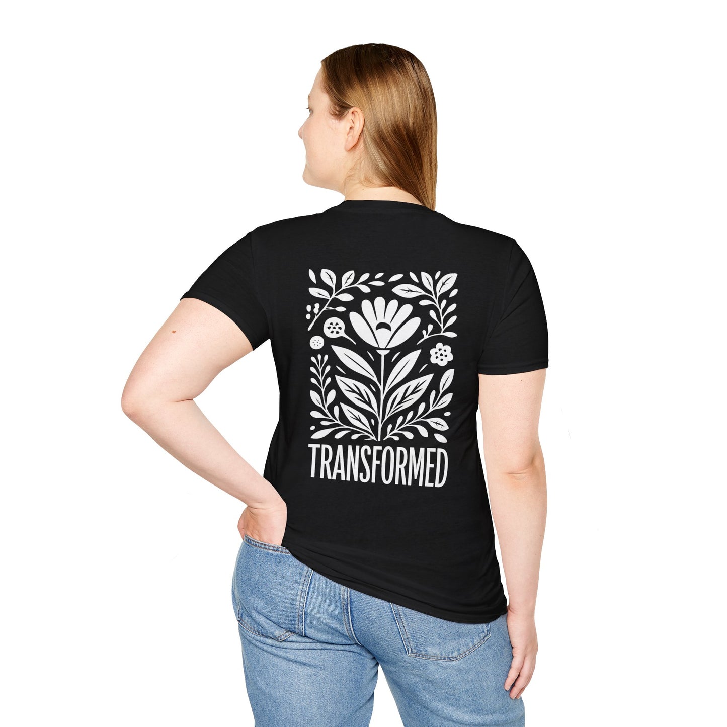 Floral Inspirational 'Transformed' Graphic Tee