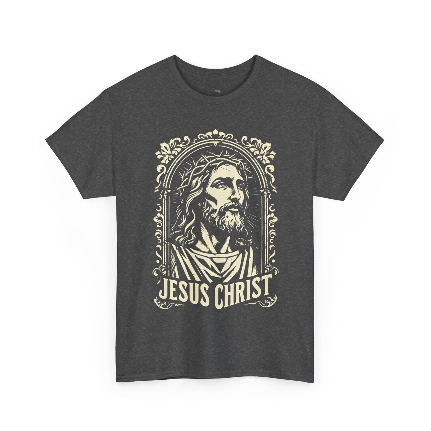 Jesus Christ Front Graphic Tee - Vintage Ornate T-Shirt