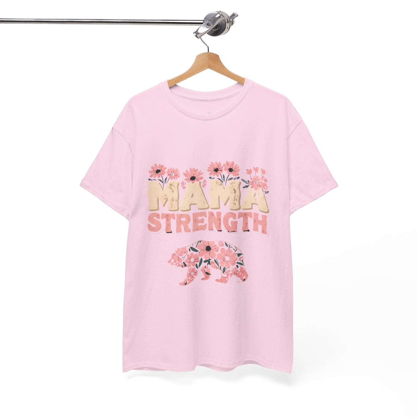 Mama Strength T-Shirt — Floral Mama Bear Tee for Mothers, Mother’s Day Gift