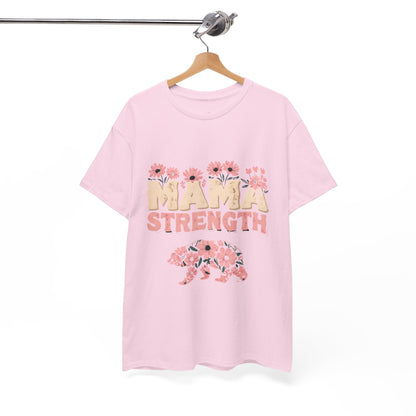 Mama Strength T-Shirt — Floral Mama Bear Tee for Mothers, Mother’s Day Gift