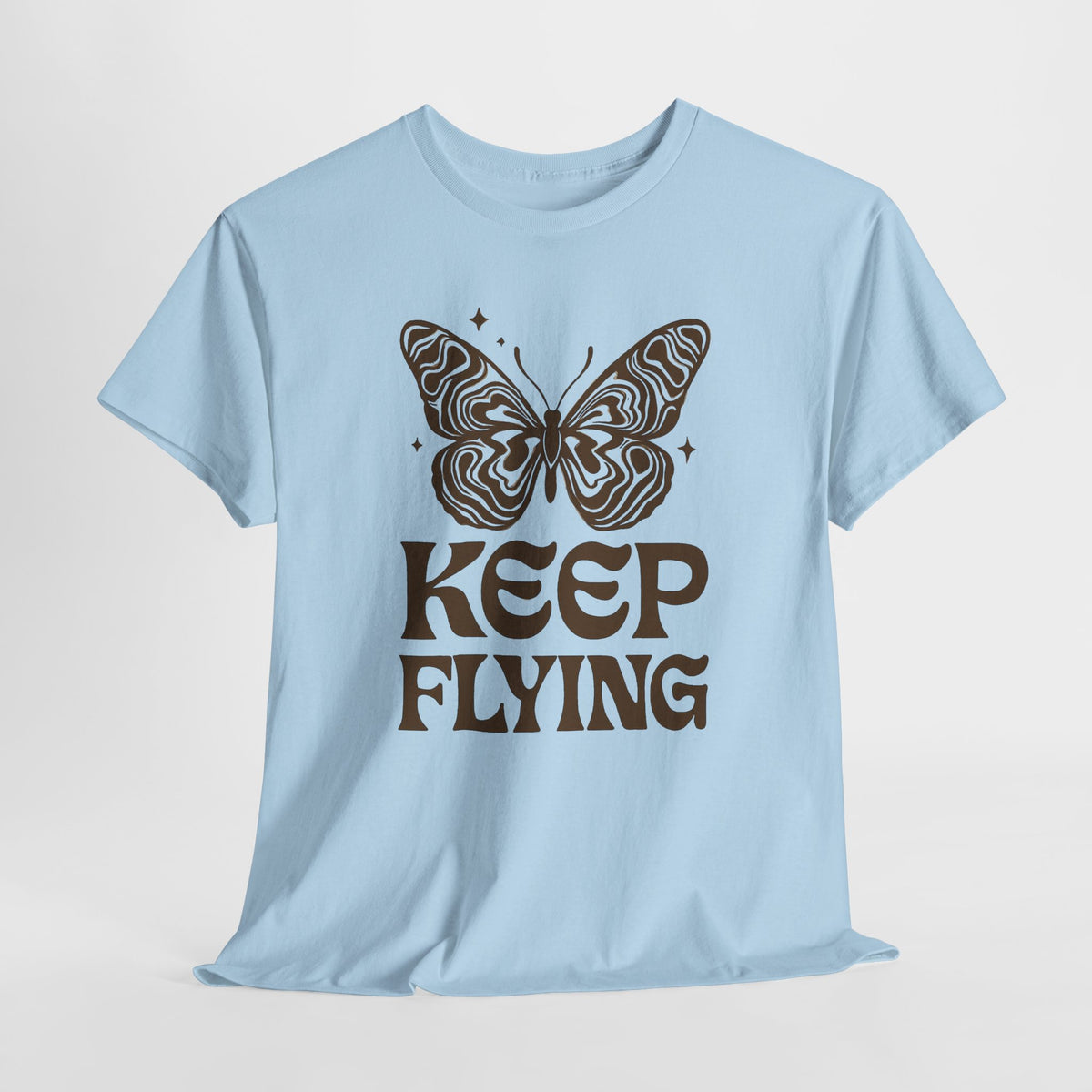 Keep Flying Butterfly Tee — Retro Motivational Graphic Shirt