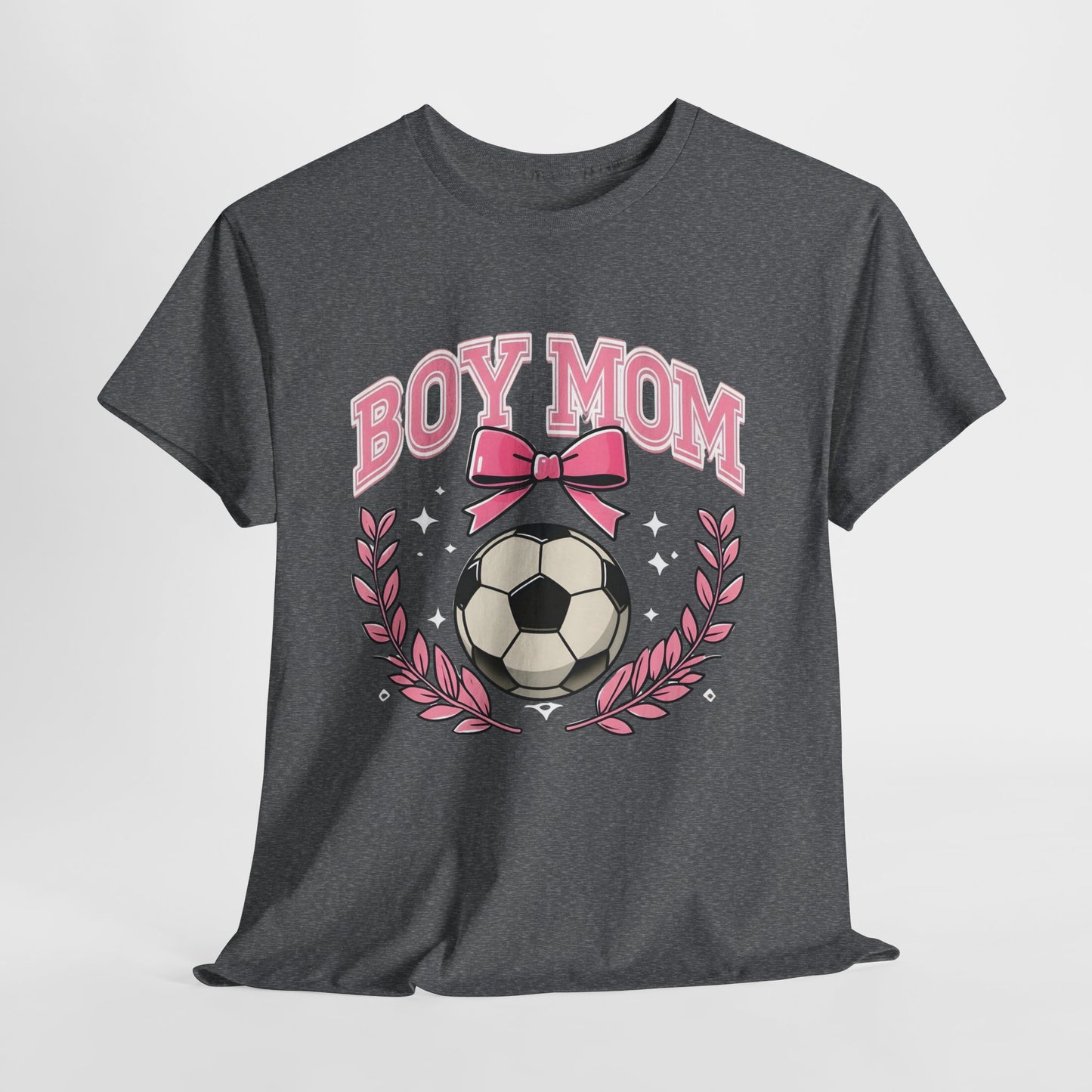 Boy Mom T-Shirt — Pink Laurel Bow