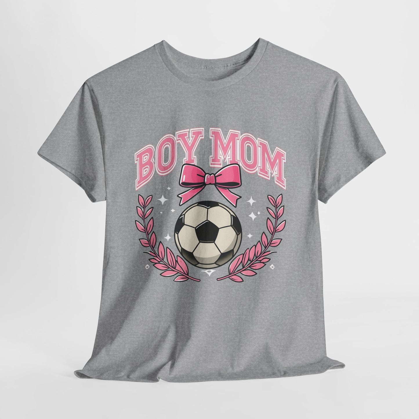 Boy Mom T-Shirt — Pink Laurel Bow