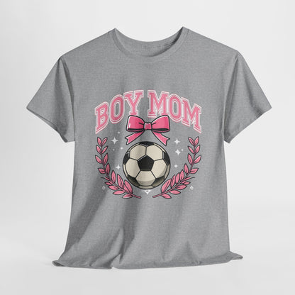Boy Mom T-Shirt — Pink Laurel Bow