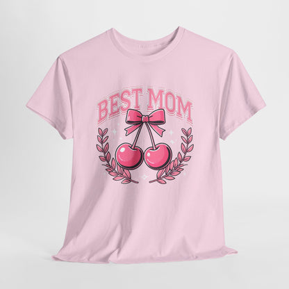 Best Mom Cherry Tee — Cute Pink Mother's Day T-Shirt
