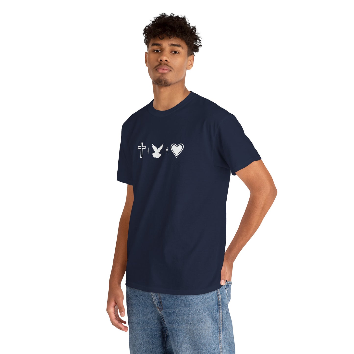 Worship Tee — "I Was Built to Worship" Christian Cross + Dove + Heart T‑Shirt