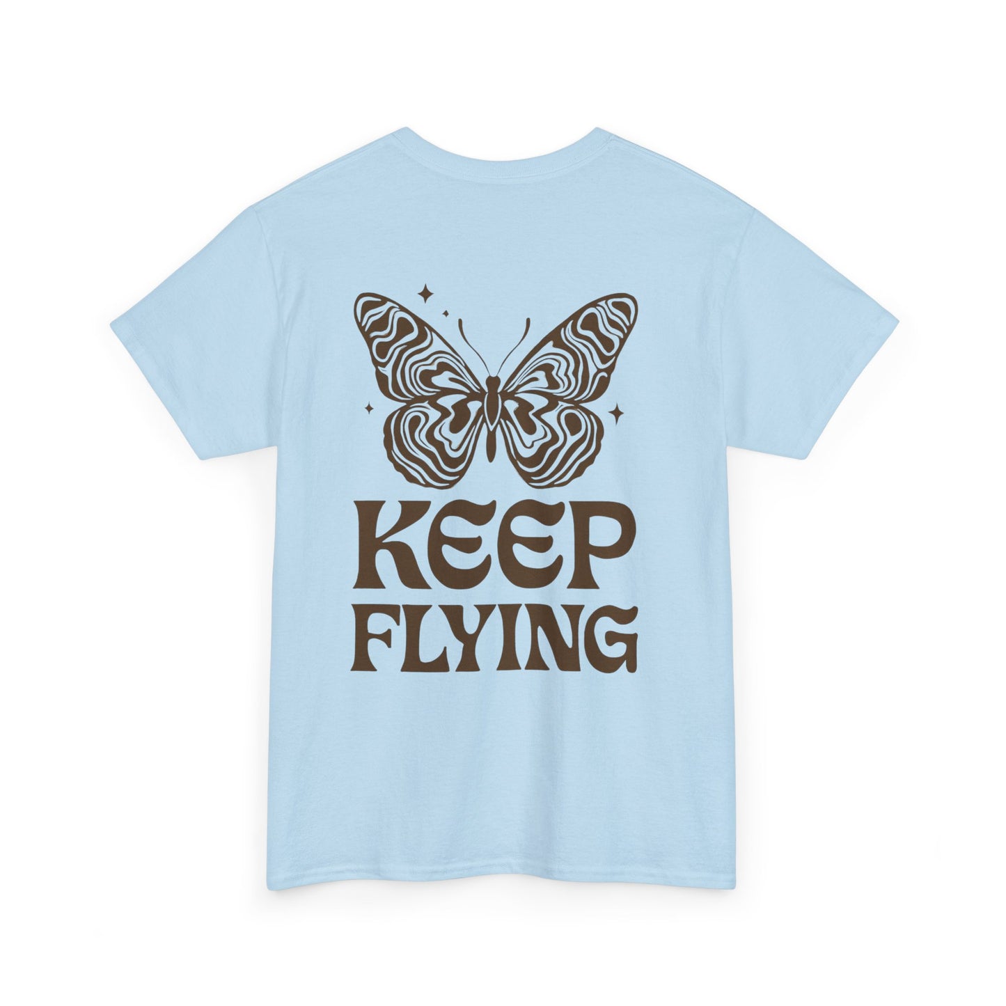 Keep Flying Butterfly Tee — Retro Motivational Graphic Shirt