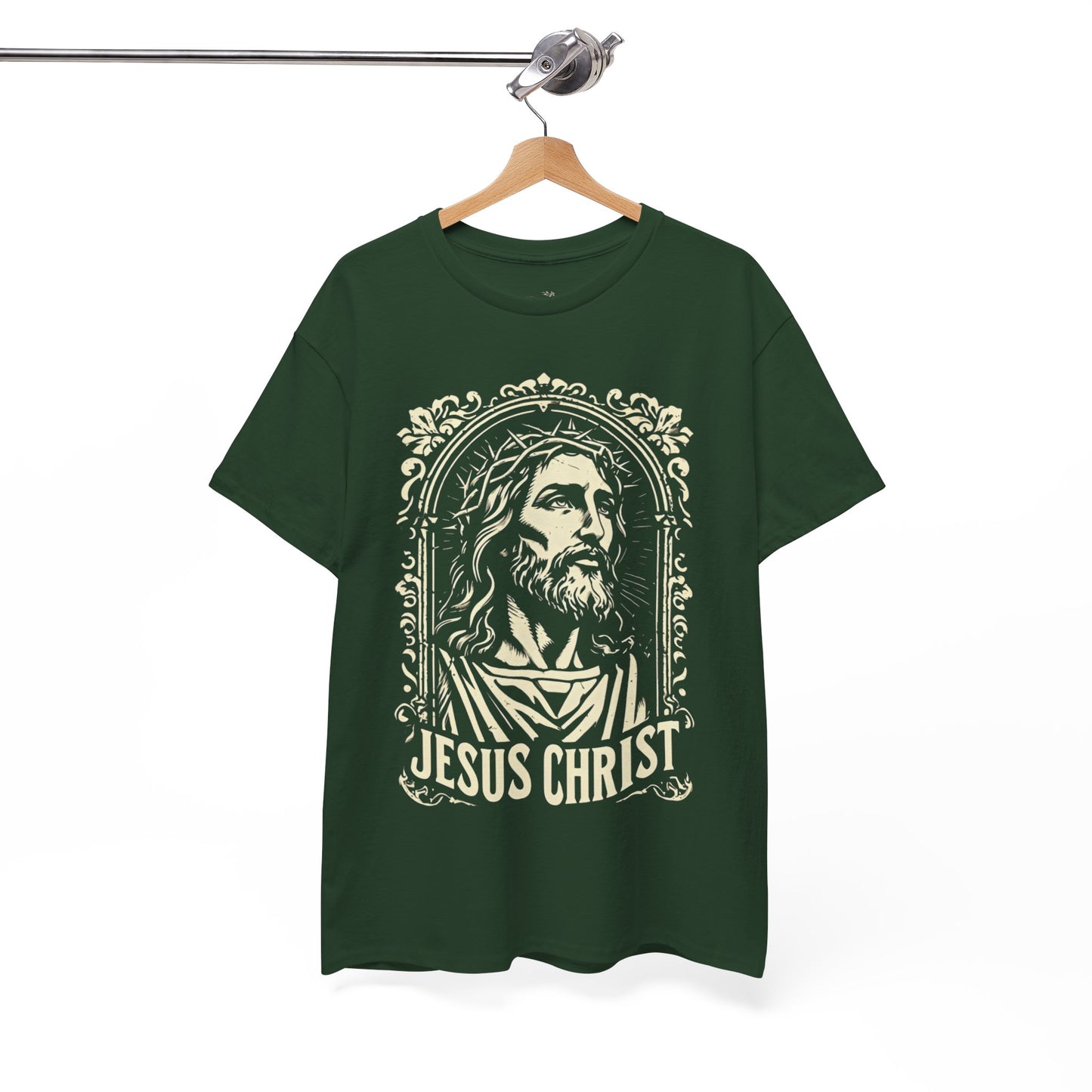 Jesus Christ Front Graphic Tee - Vintage Ornate T-Shirt