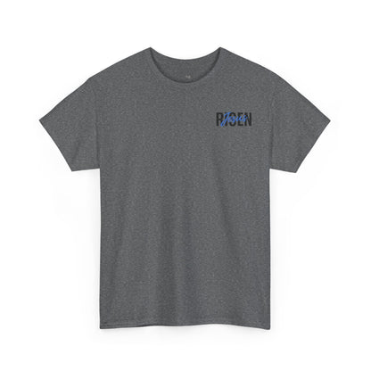 BLUE Risen Jesus Tee — Christian Easter Shirt with Crown of Thorns Design
