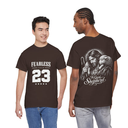Fearless Psalm 23 Unisex T-Shirt — The Good Shepherd Christian Tee