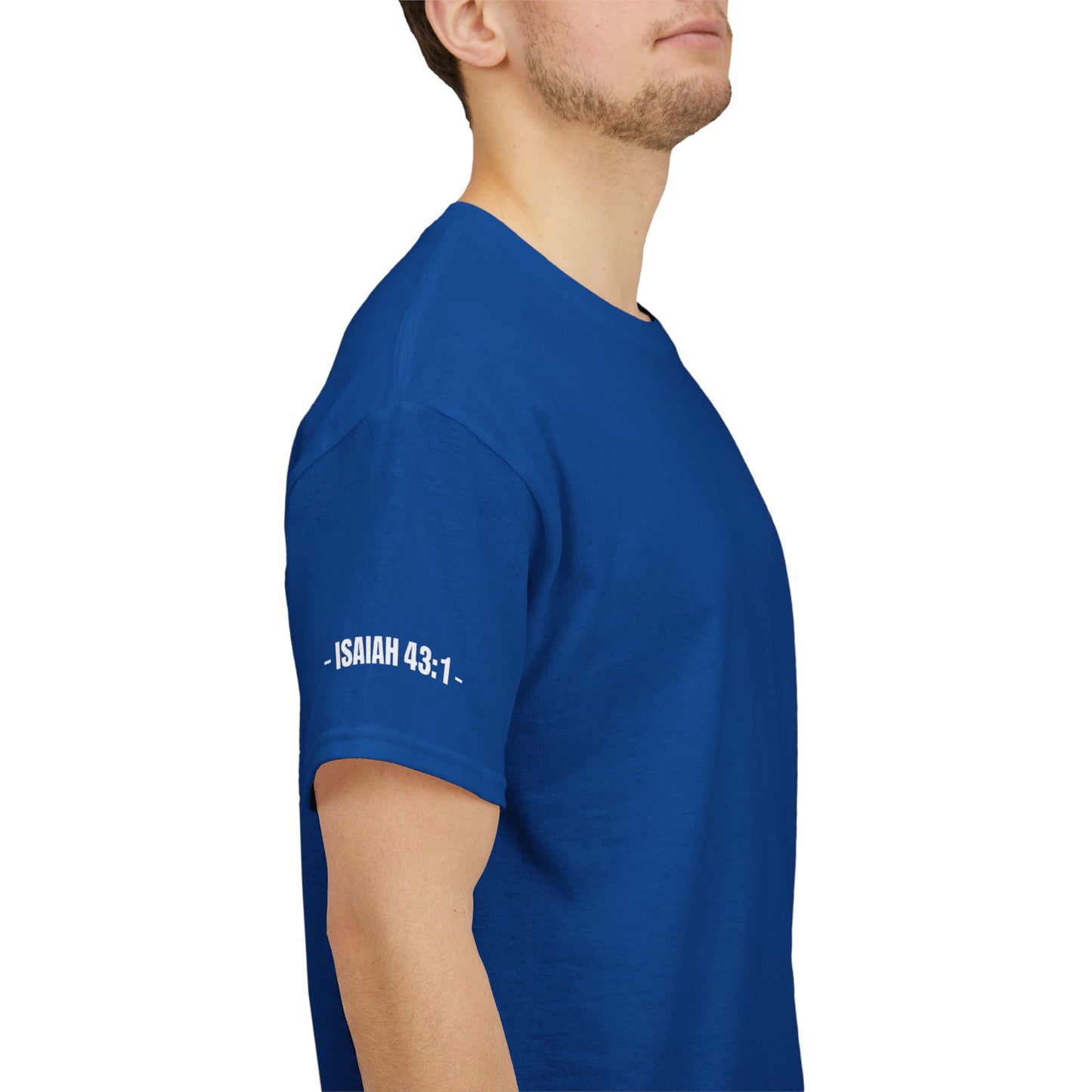 Belong to Christ T-Shirt — Christian Cross Fingerprint Tee (Isaiah 43:1)