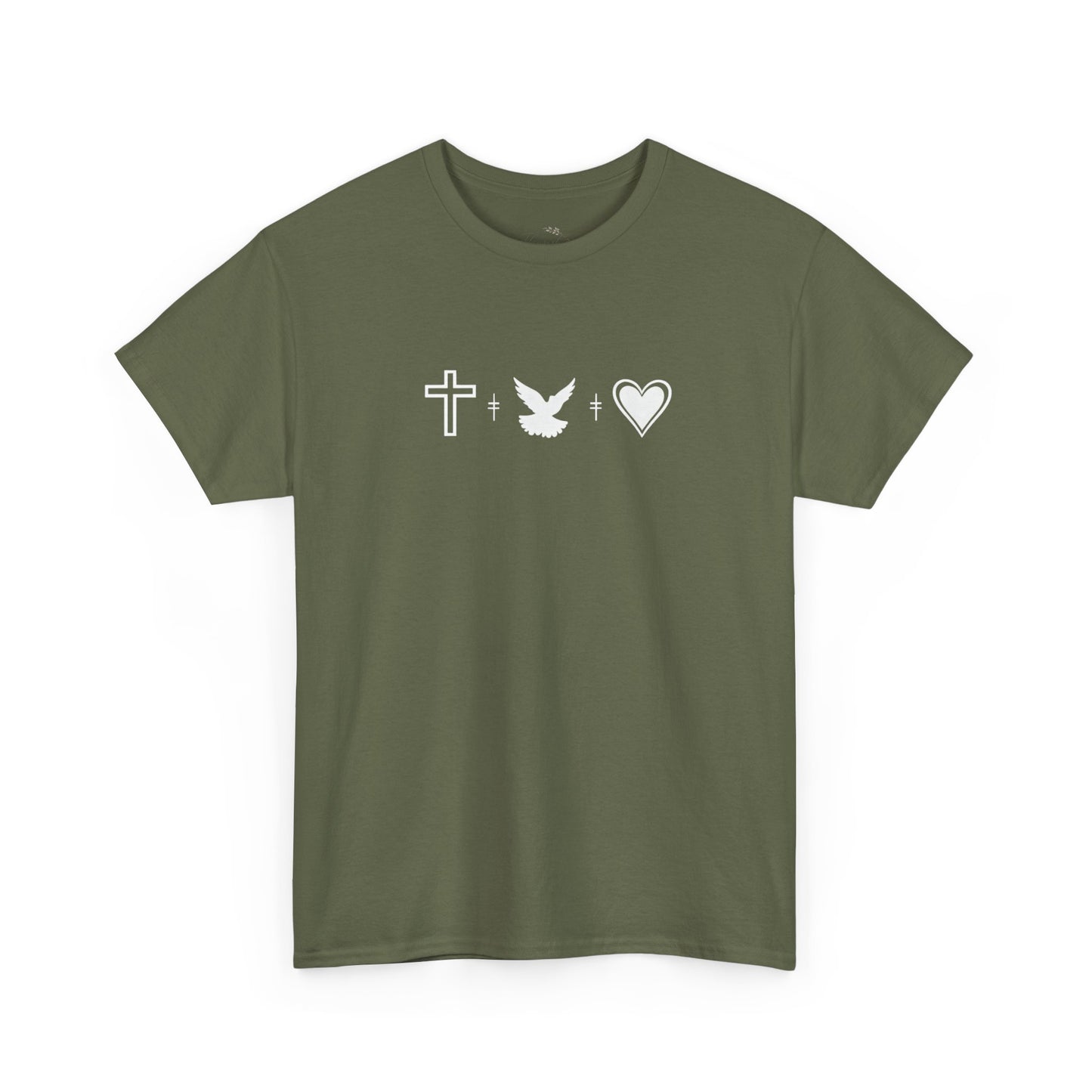 Worship Tee — "I Was Built to Worship" Christian Cross + Dove + Heart T‑Shirt