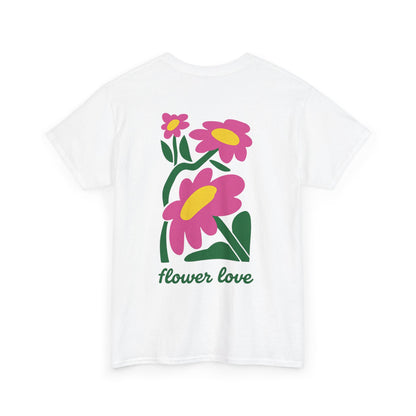 Flower Love T‑Shirt — Retro Pink Floral Graphic Tee