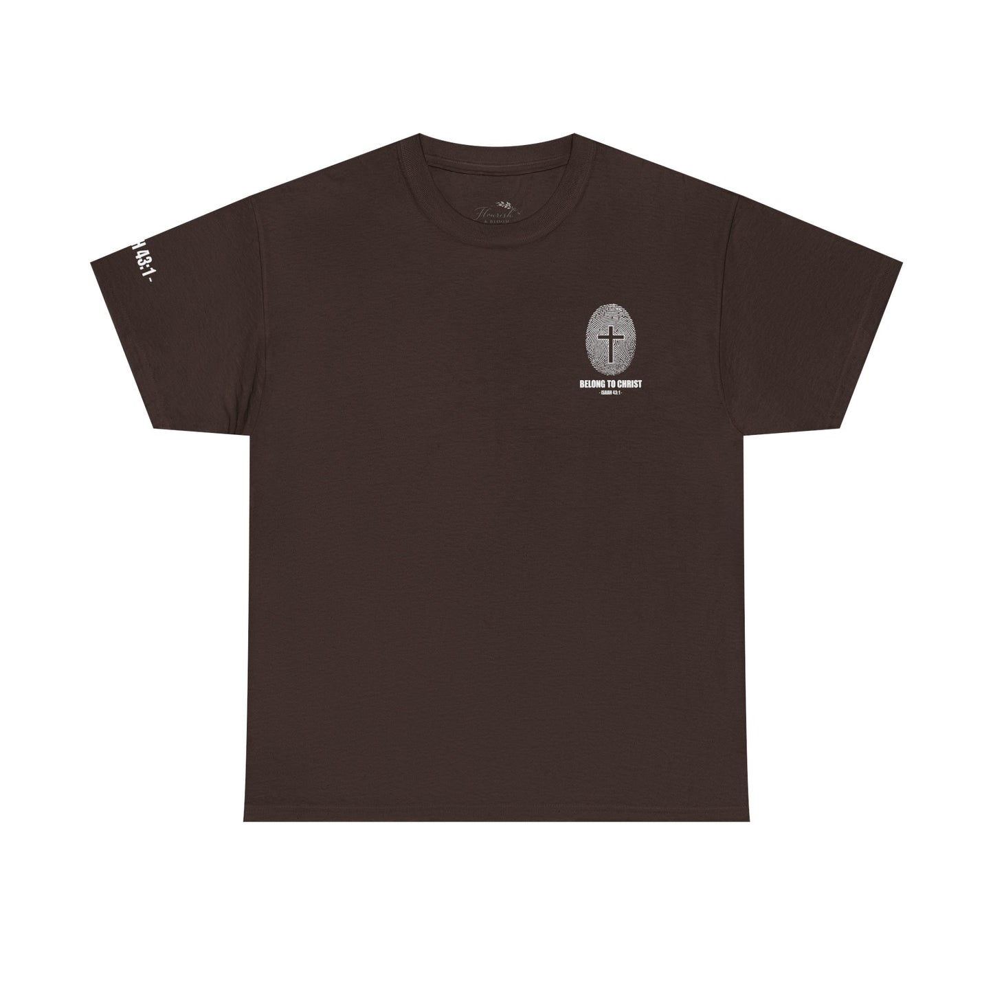 Belong to Christ T-Shirt — Christian Cross Fingerprint Tee (Isaiah 43:1)