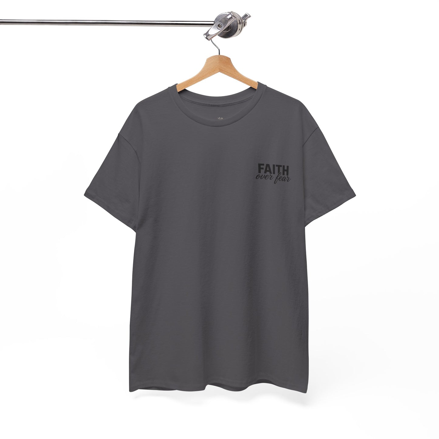 Faith Over Fear T-Shirt — BLUE Christian Cross Inspirational Tee