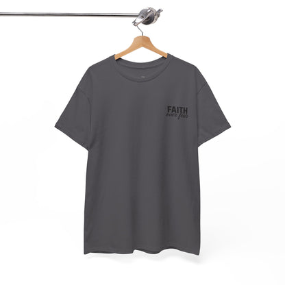 Faith Over Fear T-Shirt — BLUE Christian Cross Inspirational Tee