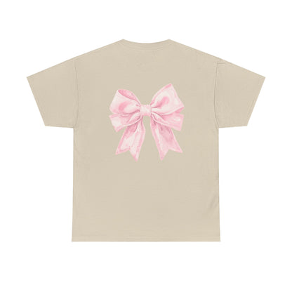 Feeling Bonita Tee — Pink Bow Graphic Cotton T‑Shirt