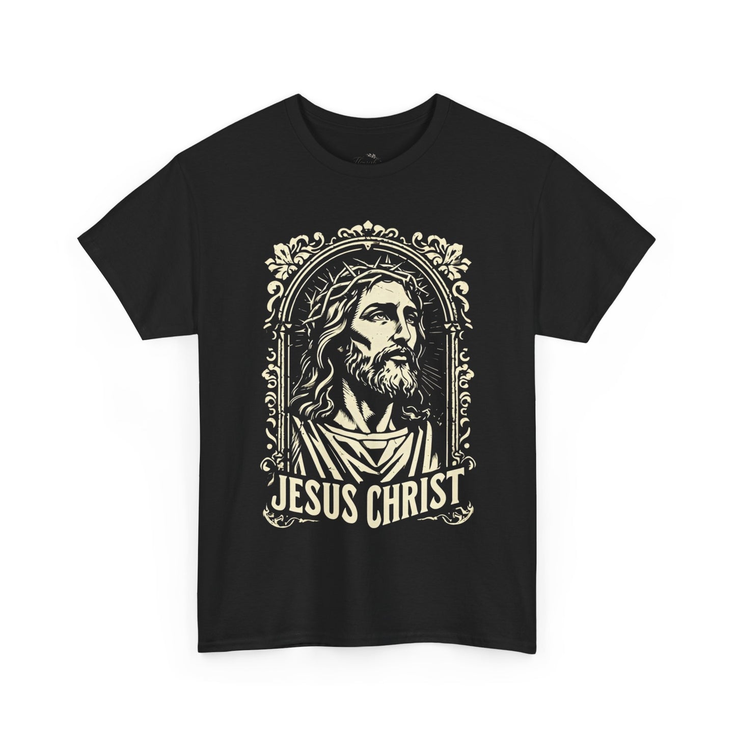 Jesus Christ Front Graphic Tee - Vintage Ornate T-Shirt