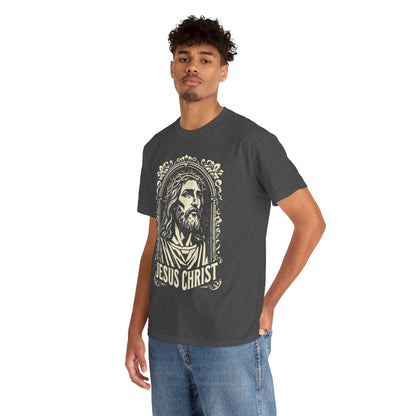 Jesus Christ Front Graphic Tee - Vintage Ornate T-Shirt