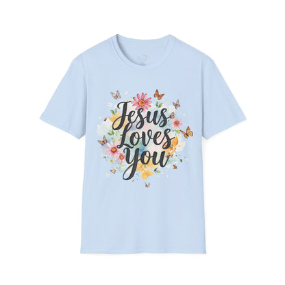 Jesus Loves You Floral T-Shirt — Christian Faith Inspirational Tee