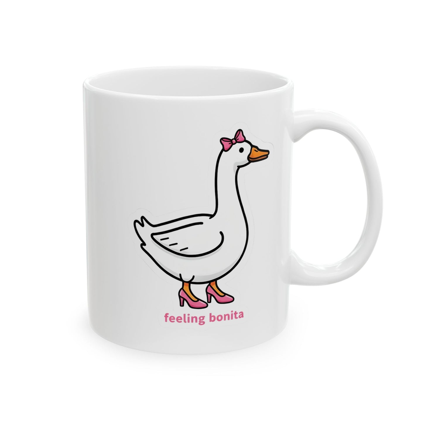 Feeling Bonita Goose Ceramic Mug — Cute Cartoon Goose Coffee Cup (11oz, 15oz)