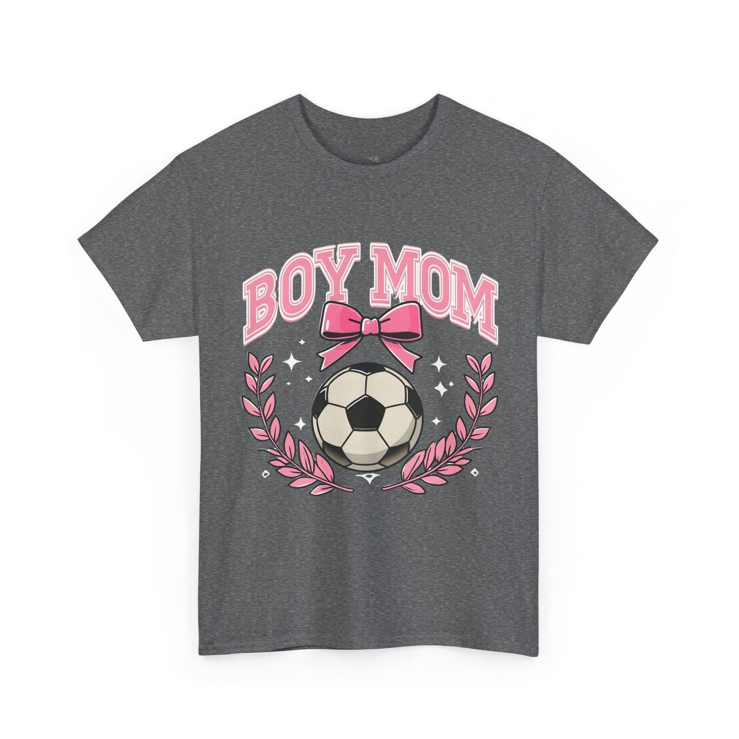 Boy Mom T-Shirt — Pink Laurel Bow