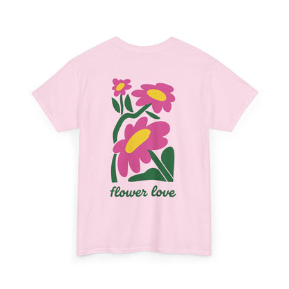 Flower Love T‑Shirt — Retro Pink Floral Graphic Tee