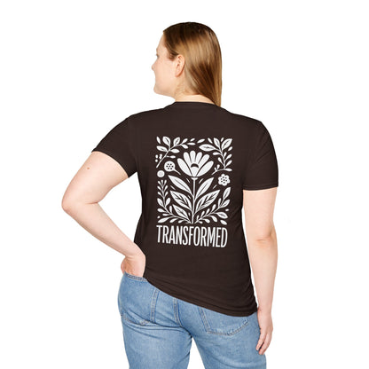 Floral Inspirational 'Transformed' Graphic Tee