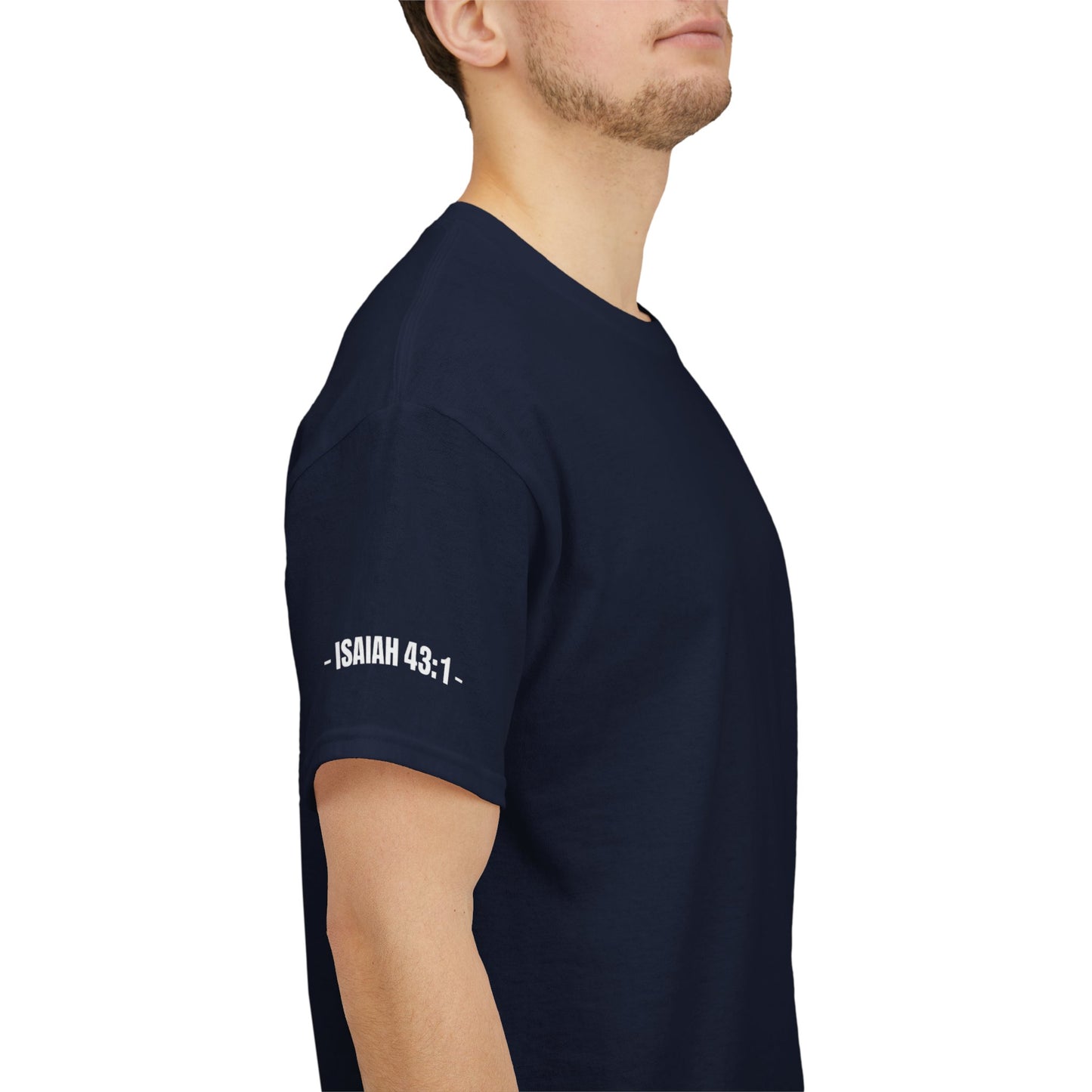 Belong to Christ T-Shirt — Christian Cross Fingerprint Tee (Isaiah 43:1)