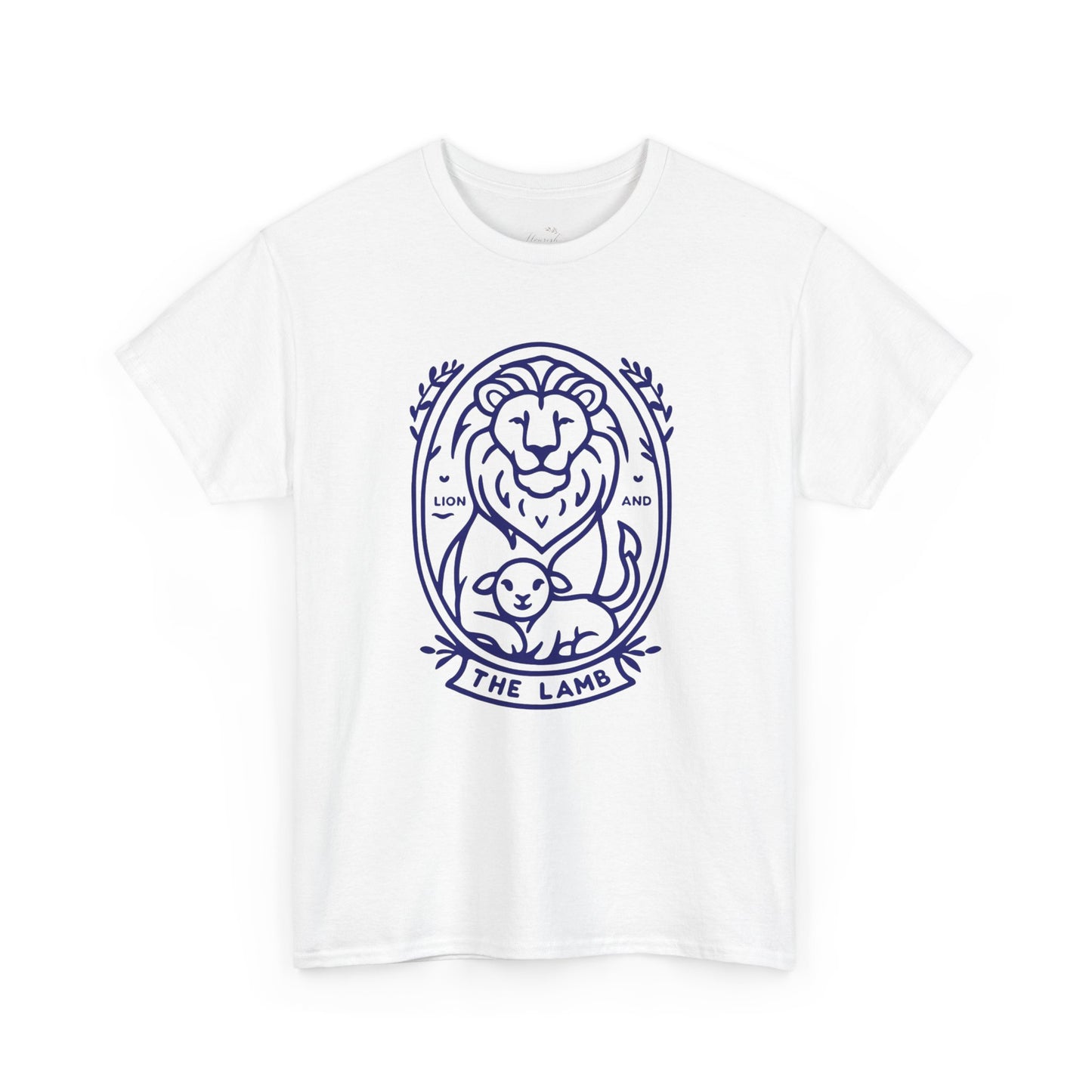 The Lamb Crewneck T‑Shirt — Lion & Lamb Faith Graphic Tee