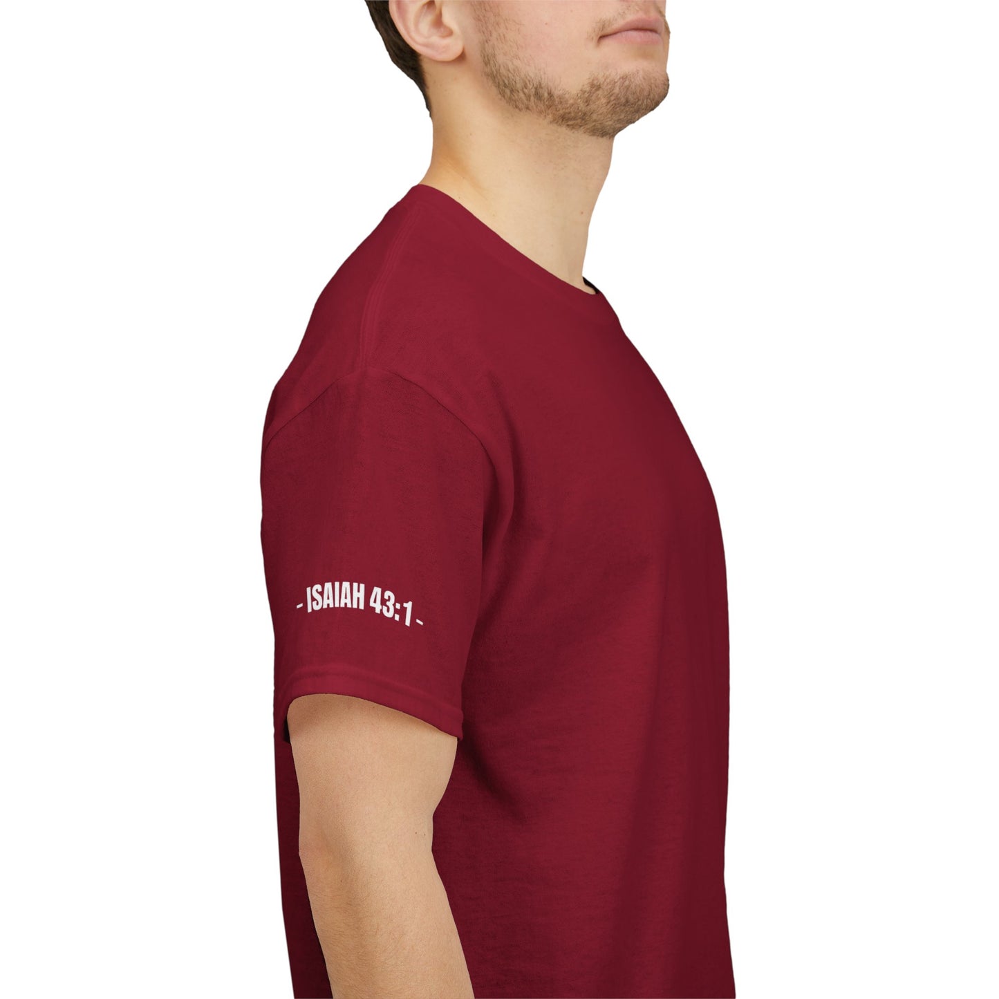 Belong to Christ T-Shirt — Christian Cross Fingerprint Tee (Isaiah 43:1)