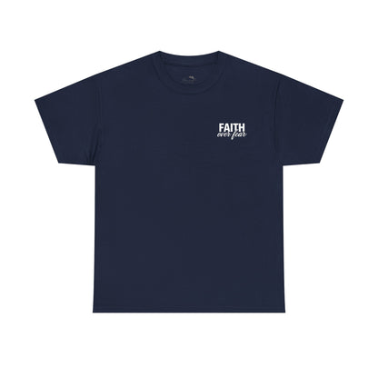 Faith Over Fear T-Shirt — BLUE Christian Cross Inspirational Tee