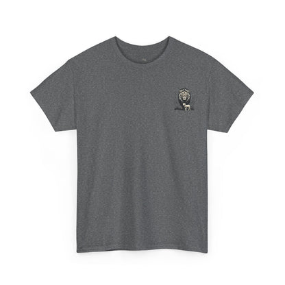 Lion and Lamb Graphic Tee — Protective Lion with Lamb Illustration