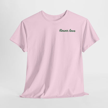 Flower Love T‑Shirt — Retro Pink Floral Graphic Tee