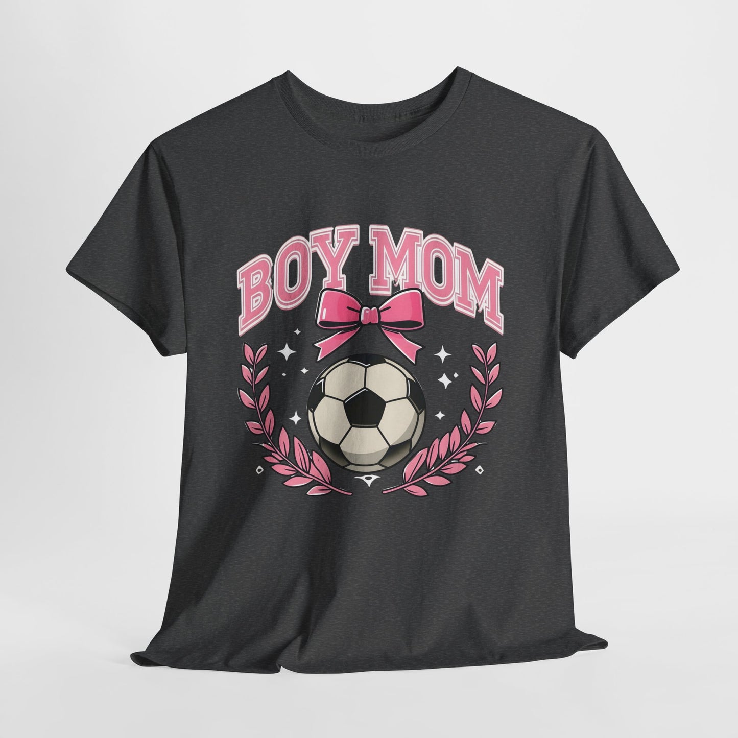 Boy Mom T-Shirt — Pink Laurel Bow