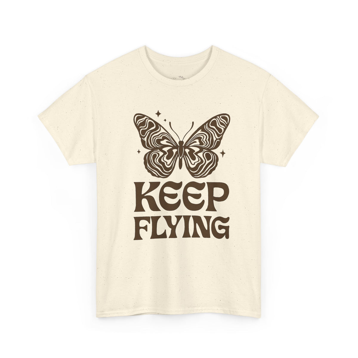 Keep Flying Butterfly Tee — Retro Motivational Graphic Shirt