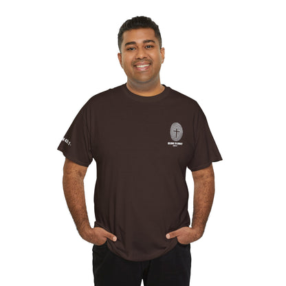 Belong to Christ T-Shirt — Christian Cross Fingerprint Tee (Isaiah 43:1)