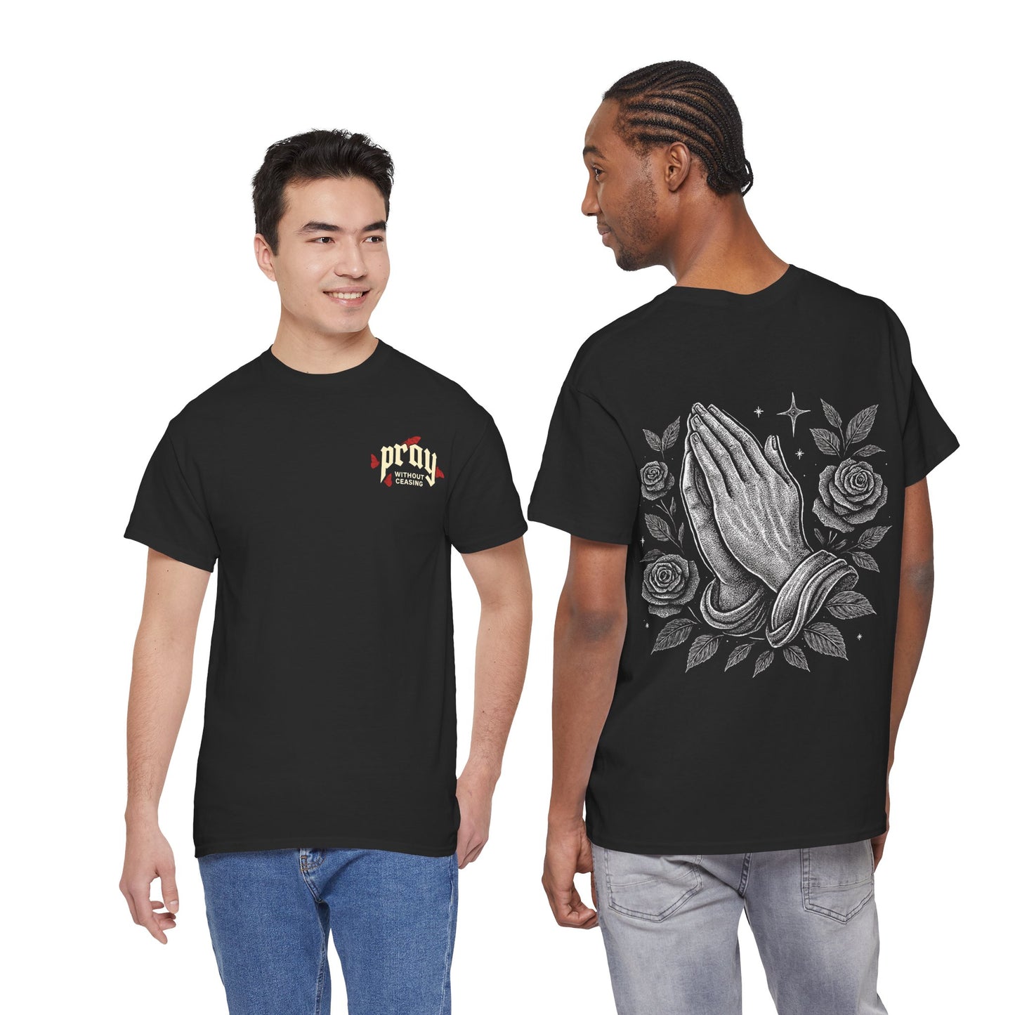 Prayer Hands T-Shirt — Pray Without Ceasing Graphic Unisex Tee