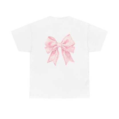Feeling Bonita Tee — Pink Bow Graphic Cotton T‑Shirt