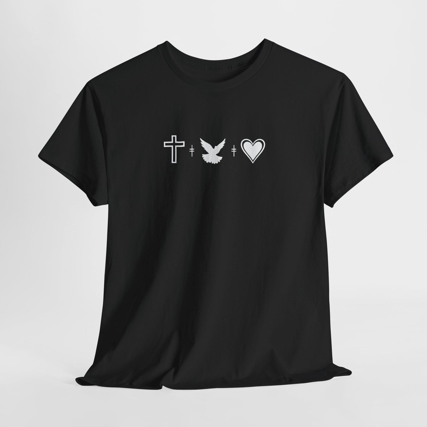Worship Tee — "I Was Built to Worship" Christian Cross + Dove + Heart T‑Shirt
