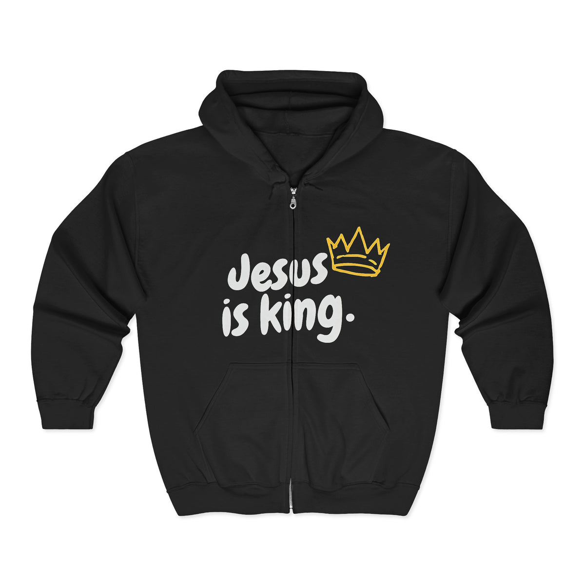 (UNISEX) Jesus Is King Zip Hoodie — Faith-Based Full‑Zip Sweatshirt