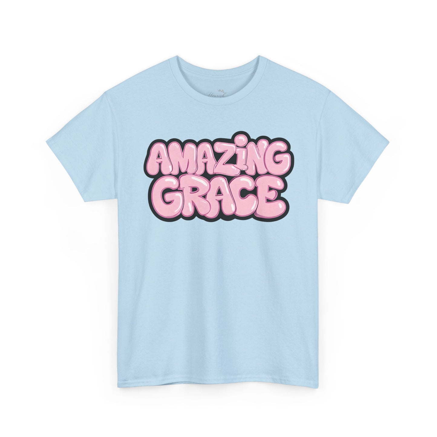 Amazing Grace T-Shirt — Pink Bubble Letter Christian Tee
