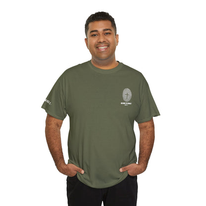Belong to Christ T-Shirt — Christian Cross Fingerprint Tee (Isaiah 43:1)